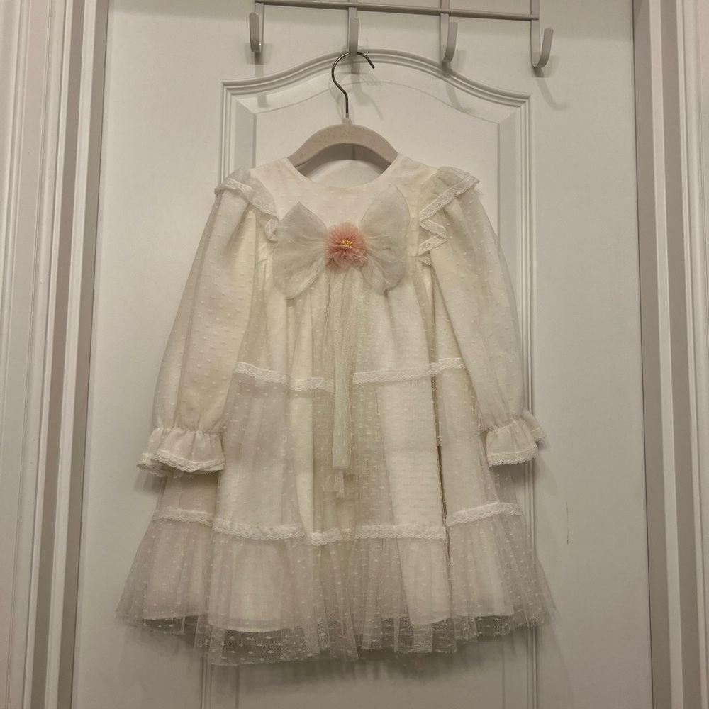 LIKE NEW! Patachou girls lace cream dress